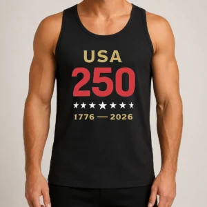 Pretty USA 250 1776 2026 Patriotic American Independence Anniversary Tank Top