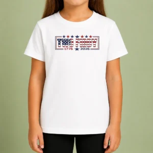Nice Patriotic American Apparel Two Fiddy 1776 2026 USA Independence Anniversary Kids T-Shirt