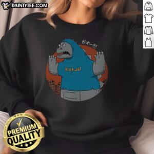 Nice Kaijuholio Sweatshirt in a cozy setting, showcasing its soft fabric and unique design.