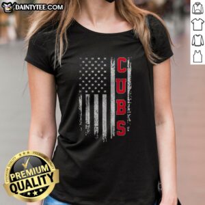 Good Vintage Cubs Name American US Flag Sports Ladies Shirt featuring a classic design and comfortable fit.
