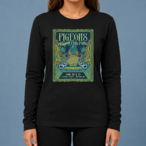 Good Pigeons Playing Ping Pong 6 26 6 27 2026 Raleigh NC Poster Long Sleeve Shirt