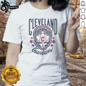 Good Cleveland Guardians X Grateful Dead Skull MLB Graphic Ladies shirt featuring unique artwork.