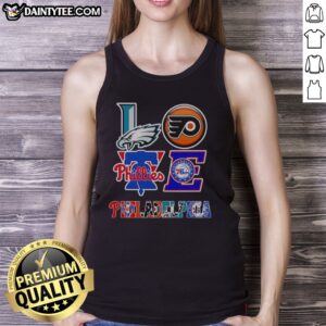 Nice Philadelphia Eagles Philadelphia Flyers Philadelphia Phillies Philadelphia 76ers Love Philadelphia Teams Sport Tank top displayed on a model