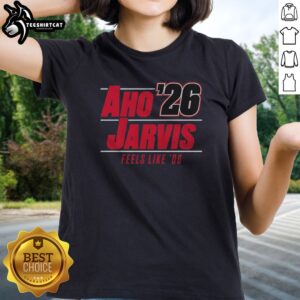 Awesome Seth Jarvis And Sebastian Aho Carolina Hurricanes NHL Feels Like '06 Ladies shirt in vibrant red color