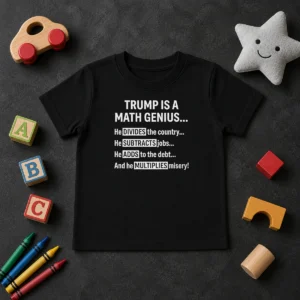 Top Trump Is A Math Genius He Divides The Country He Subtracts Jobs Kids T-Shirt