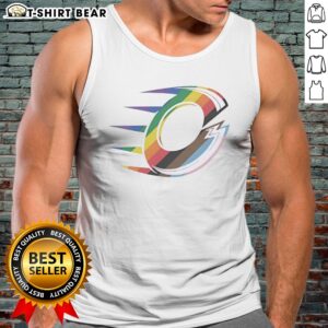 Premium Ottawa Charge Rainbow LGBTQ Pride Logo PWHL Graphic Tank top featuring vibrant colors and bold design.