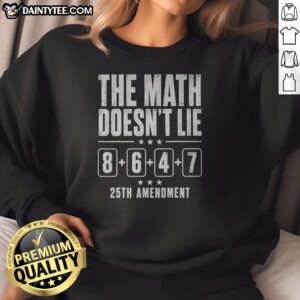 Premium The Math Doesn'T Lie 86 47 25th Amendment Retro Sweatshirt displayed on a neutral background.