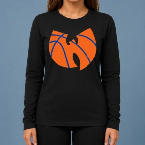 Nice Wu Tang Clan X New York Knicks Logo Long Sleeve Shirt featuring bold graphic print on comfortable cotton fabric