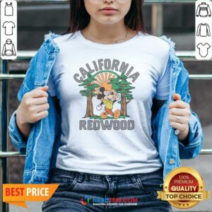 Good Mickey Mouse California Redwood v neck optimized, featuring a playful Mickey Mouse design on a comfortable v-neck shirt.