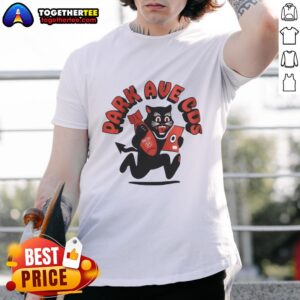 Original Black Cat Park Ave Cos T-Shirt featuring a stylish black cat design on a comfortable tee, perfect for cat lovers.