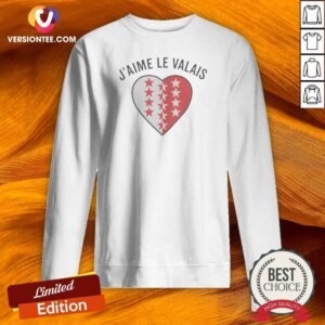 Original Valais Switzerland Canton J'Aime Le Valais Heart Symbol Patriotic Emblem Sweatshirt sweatshirt optimized showing front view