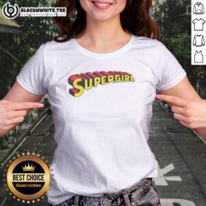 Top Supergirl Wordmark Ladies Shirt featuring a bold graphic design for fans of Supergirl.