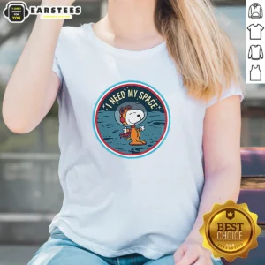 Pretty Peanuts Snoopy On The Moon I Need My Space Mens Ladies Shirt