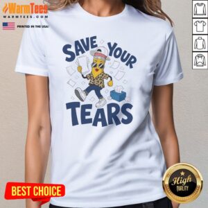Top Save Your Tears Pencil Character Leopard Print Ladies Shirt ladies tee in soft fabric with bold leopard print