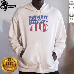 Awesome The Spirit Of 76 Vintage Hoodie in navy blue, featuring a retro design and classic fit for a stylish look.