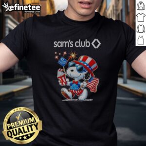 Good Snoopy X Sam'S Club Fourth Of July American 250 Years 1776 2026 Fireworks t shirt featuring a vibrant fireworks design.
