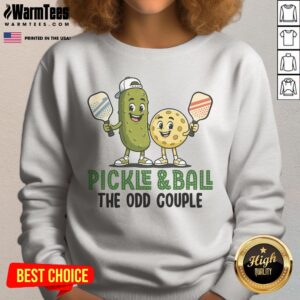 Official Pickle And Ball The Odd Couple Pickleball Matching sweatshirt displayed on a hanger