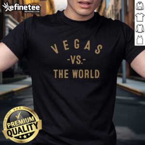 Official Vegas Golden Knights Vs The World NHL t shirt featuring a bold graphic design.