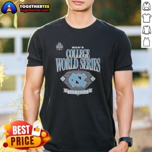 Premium North Carolina Tar Heels College World Series 2026 Omaha NCAA Championship Shirt displayed on a hanger