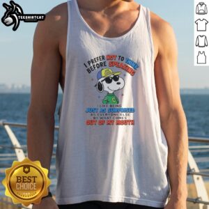 Funny Peanuts I Prefer Not To Think Before Speaking Joe Cool Snoopy Tank top on a neutral background
