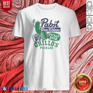 Pretty Grillos Pickles Pabst Blue Ribbon Pickle Beer Logo