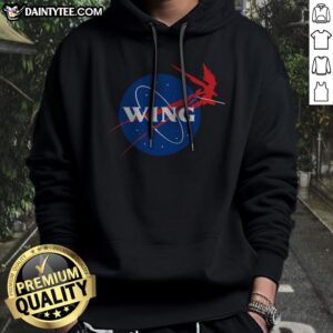 Premium Wing Mecha Aeronautics And Colony Administration Hoodie featuring a futuristic design and comfortable fit.
