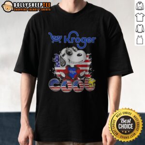 Official Snoopy Woodstock Kroger Peanuts Cool Shirt featuring iconic characters in vibrant colors