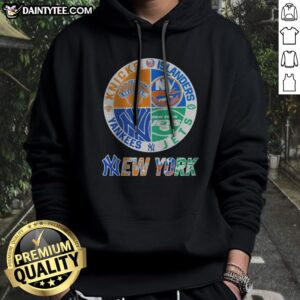 New York Yankees Knicks Islanders Jets 4 Teams Sports Logo Hoodie