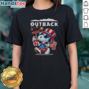 Nice Snoopy X Outback Fourth Of July American 250 Years 1776 2026 Fireworks Ladies Shirt showcasing vibrant design