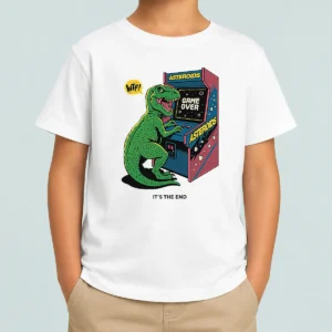 Good Asteroids Game Over Dinosaur Funny Kids T-Shirt