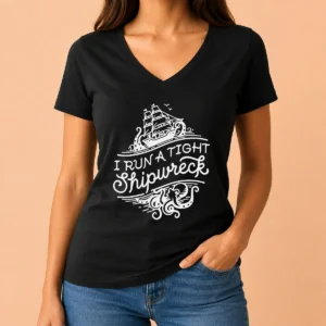 Nice I Run A Tight Shipwrech V-Neck Shirt