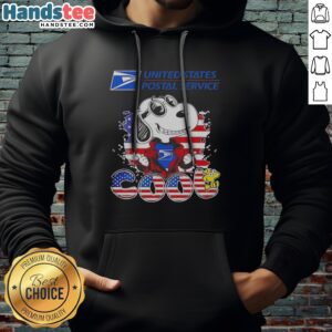 Pretty Snoopy Woodstock United States Postal Service Peanuts Cool Hoodie featuring iconic characters and a vibrant design.