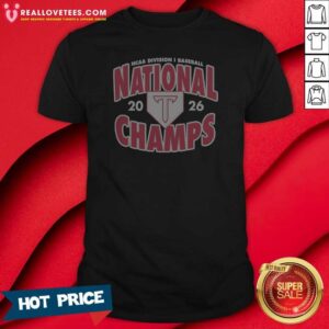Good Top Troy Trojans NCAA Division I Baseball National 2026 Champs Logo