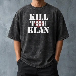 Official Kill The Klan Anti Racism Crosshair Target Graphic Statement Washed T Shirt in soft washed fabric with bold front print