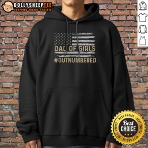 Pretty Dad Of Girls Outnumbered American Flag Hoodie featuring vibrant colors and a comfortable fit.