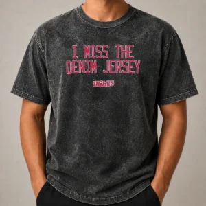 Official I Miss The Denim Jersey Mib26 New York Mets Washed T-Shirt