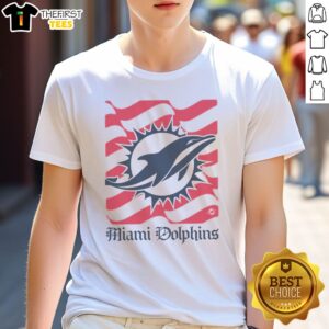 Original Miami Dolphins American Heritage Wordmark Shirt featuring vibrant team colors and logo.