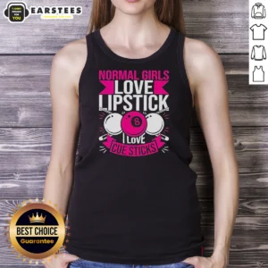 Pretty Billiards Player Pool 8 Ball Normal Girls Love Lipstick I Love Cue Sticks Tank Top