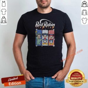 Funny Red Robin Mickey Mouse Statue Of Liberty USA Patriot shirt optimized for clear display