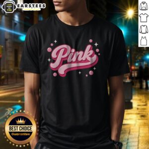 Nice Cute Pink Bubble Logo shirt displayed on a flat lay background, showcasing its vibrant design.