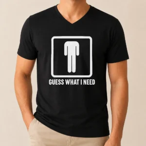 Nice Guess What I Need Man Silhouette V-Neck Shirt
