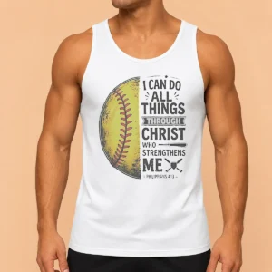 Nice Baseball I Can Do All Things Through Christ Tank Top
