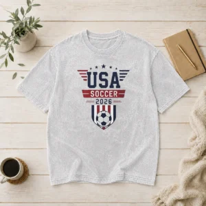 Funny USA Soccer WC 2026 Washed T-Shirt