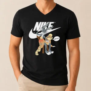 Premium Nike Bugs Bunny Spanking Lola V Neck Shirt showing front design on lightweight fabric
