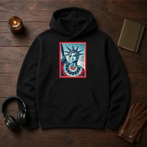 Pretty Our America Time Magazine July 6 2026 Hoodie in classic black with front magazine cover print