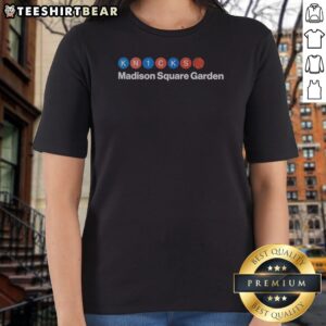 Official New York Knicks Madison Square Garden Ladies Shirt featuring team colors and logo
