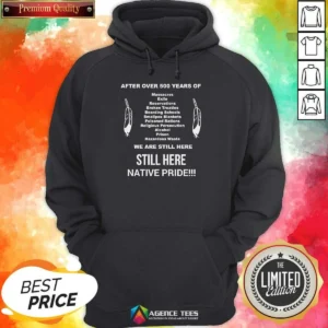 Pretty After Over 500 Years Of We Are Still Here Still Here Native Pride Hoodie