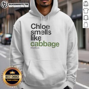 Hot Chloe Smells Like Cabbage Hardfacts Hoodie featuring a unique cabbage scent design.