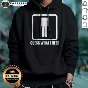 Hot Guess What I Need Man Silhouette Hoodie in black with front graphic print and comfortable fit