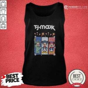 Original TJ Maxx Mickey Mouse Disney USA Patriotic Celebration tan top optimized featuring a patriotic Disney graphic